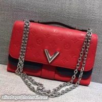 Fashionable Louis Vuitton Monogram Empreinte VERY CHAIN BAG M42899 Red