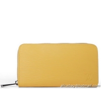 Sumptuous LOUIS VUITTON M6385N EPI LEATHER ZIPPY ORGANIZER YELLOW