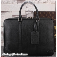 Grade Louis Vuitton Litchi Leather Laptop Case N68065 Black