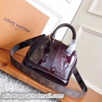 Unique Louis Vuitton Monogram Vernis ALMA BB M54704 Brown