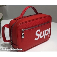Classic Hot Louis Vuitton x Supreme Epi Clutch Bag 121918 Red