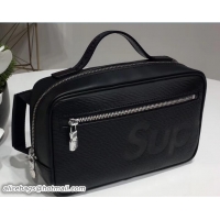 Luxury Cheap Louis Vuitton x Supreme Epi Clutch Bag 121918 Black