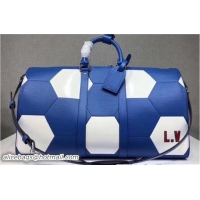 Pretty Style Louis Vuitton FIFA World Cup Keepall Bandoulière 50 Travel Bag M52120 Bleu 2018