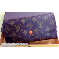 Crafted Louis Vuitton Monogram Canvas Emilie Wallet Rouge M60136 Orange