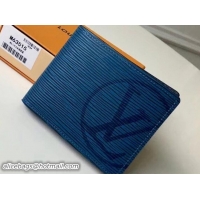 Popular Style Louis Vuitton Epi Initials Multiple Wallet M63515 Bleu Azur 2018