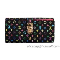 Discount Fashion Louis Vuitton Monogram Multicolore Wallets M58288 Black