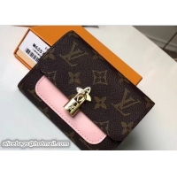 Good Quality Louis Vuitton Monogram Canvas Flower Compact Wallet M62567 Pink 2018