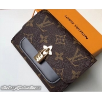 Duplicate Louis Vuitton Monogram Canvas Flower Compact Wallet M62578 Noir 2018