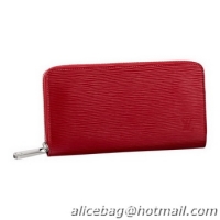Latest Styles Louis Vuitton EPI Leather Zippy Wallet M60304 Carmine