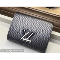 Classic Louis Vuitton Epi Leather Twist Compact Wallet M62055 Platine