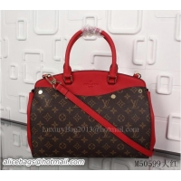 Lowest Cost Louis Vuitton Monogram Damier Ebene Canvas Brea MM Bag M50599 Red