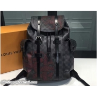 Top Grade Louis Vuitton Damier Graphite Canvas Christopher Backpack PM N41709 Rope Red