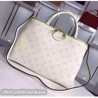 Fashion Cheap Louis Vuitton Calfskin Leather BROMPTON Bag M41582 White