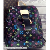 Lowest Price Louis Vuitton Monogram Multicolore Backpack M44036 Black