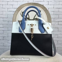 Duplicate Louis Vuitton City Steamer Bag 51030 Black&White&Blue