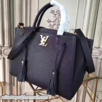 Good Quality Louis Vuitton Soft Calfskin LOCKMETO M54572 Black