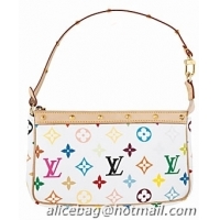 Practical Louis Vuitton Monogram Multicolor Pochette M92649 Blanc