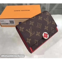 Sumptuous Louis Vuitton Flore Compact Wallet M64587 Coquelicot 2018