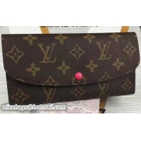 Stylish Louis Vuitton Monogram Canvas Emilie Wallet M60696 Red