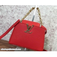 Fashion Louis Vuitton Capucines Mini Chain Bag M42935 Red Cruise