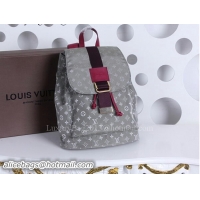 Stylish Louis Vuitton Monogram Fabric Backpack M44156 Grey