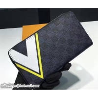 Classic Louis Vuitton America's Cup Damier Cobalt Canvas Zippy Organizer Wallet Yellow N64014 2017