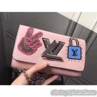 Good Product Louis Vuitton Twist Chain Wallet in Epi Leather M63320 Pink 2018