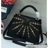 Unique Style Louis Vuitton Capucines BB Sun sculpture Top Handle Bag M48865 Black 2018