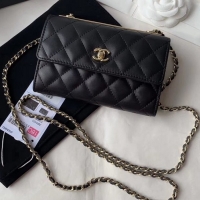 Discount Fashion Chanel Lambskin Quilting Trendy CC Wallet with Chain 121022 Black 2019