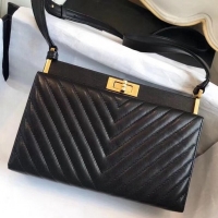 Unique Style Chanel Chevron Calfskin Reissue Clutch Bag 121125 Black