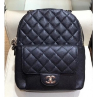 Discount Chanel Grained Calfskin Quilting Large Backpack AS0004 Black 2019