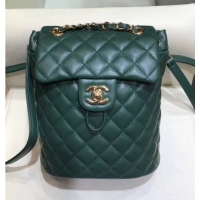 Sumptuous Chanel Lambskin Quilting Small Backpack A70524 Green 2019