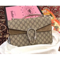Stylish Gucci Medium Dionysus GG Canvas Shoulder Bag 400249 Taupe
