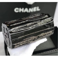 Top Grade Chanel evening bag Resin Strass & Ruthenium-Finish Metal A69844 black