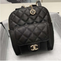 Discount Chanel Grained Calfskin & Gold-Tone Metal backpack AS0003 Black