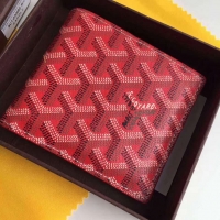 New Luxury Goyard Short 6 Card Slots Billfold Wallet 020085 Red