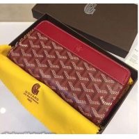 Top Quality Goyard Zipper Wallet 020110 Burgundy