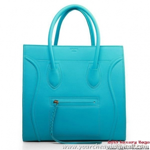 Best Free Shippings Celine Luggage Phantom Original Leather Bags Shiny Blue