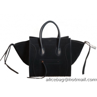 Low Price Celine Luggage Phantom Shopper Bags Nubuck Leather 3341 Dark Blue