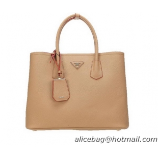Prada Saffiano Leather Tote Bags BN2756 Apricot