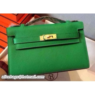 Duplicate Hermes MINI Kelly 22cm Tote Bag Calfskin Leather K22 Green