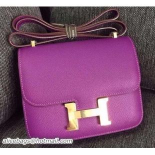 Famous Hermes Constance Bag Calfskin Leather H9999 Purple