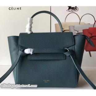 Chic Celine Belt Tote Mini Bag in Original Clemence Leather 72031 Ice Green