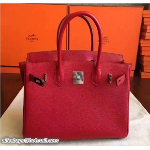 Most Popular Hermes Birkin 30 Bag In Original Epsom Leather With Gold/Silver Hardware 72306 Red
