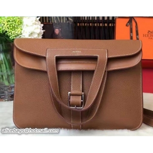 Popular Style Hermes Halzan Tote Bag in Original Togo Leather 91002 Khaki