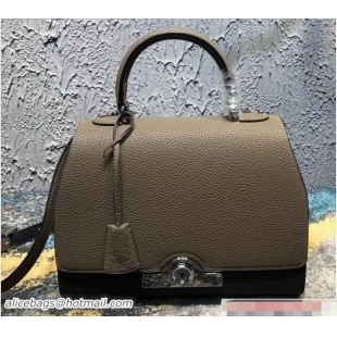 Unique Style Moynat Petite Réjane Bag in Taurillon Gex Togo Leather Lobster N12012 Etoupe/Blue 2018