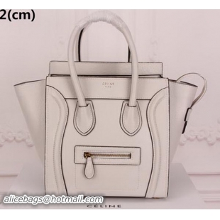 Best Celine Luggage Micro Tote Bag Original Leather CLY33081M OffWhite