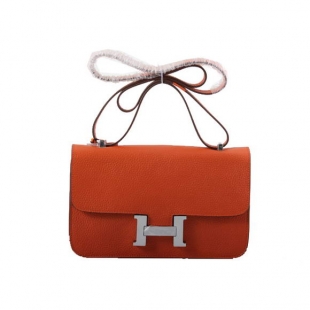 Hermes Constance Bag Togo Leather 1622L Orange Silver