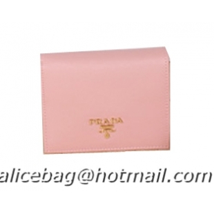 Prada Saffiano Leather Bi-Fold Wallet 1M0204 Pink