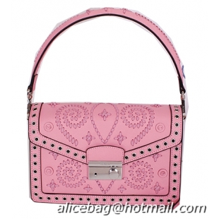 Prada Saffiano Caflskin Leather Flap Bag BN924E Pink